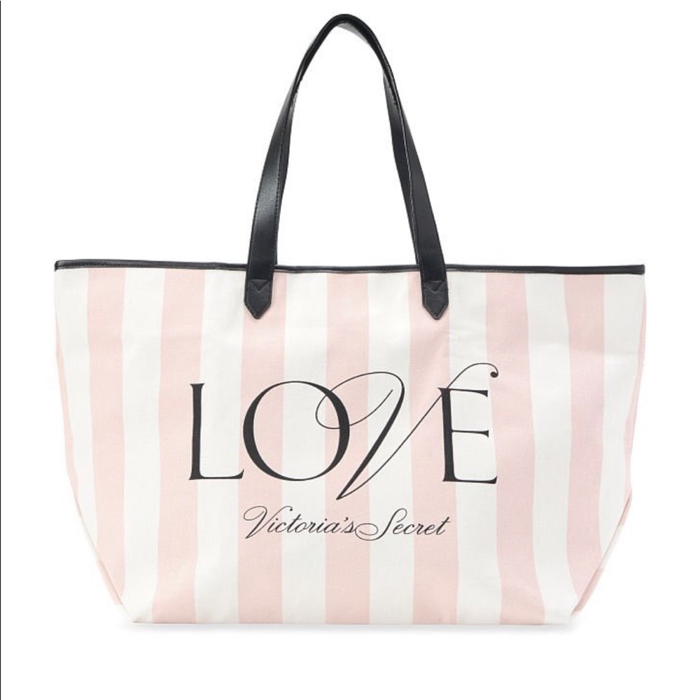 HP🎉 VICTORIA'S SECRET LOVE STRIPED TOTE BAG